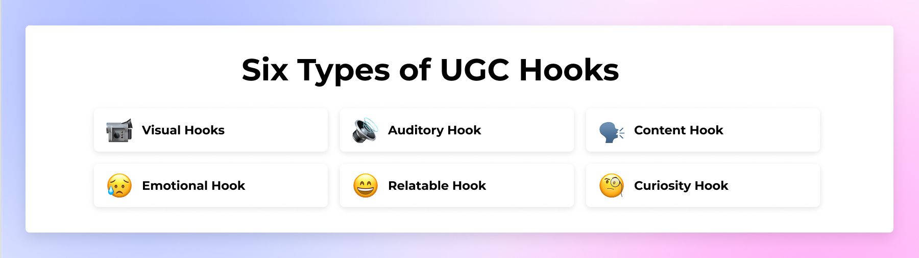 different types of UGC hooks